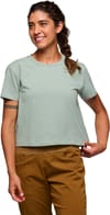 Black Diamond + W Bd Stripe Crop SS Tee Foam Green-Laurel Green