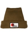 Pointed Fleece Beanie Dark Moss + Black Diamond