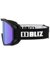 Bliz + Rave Matt Black W White Logo - Light Orange/Blue