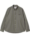 L/S Signature Shirt Betz Stripe Office Green / Aura Stone Washed + Carhartt WIP