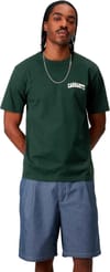 Carhartt WIP + S/S University Script T-Shirt Conifer / White - 3