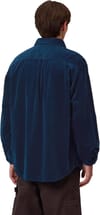 Carhartt WIP + L/S Loyde Shirt Dark Navy Rinsed - 4
