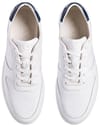 Clae + Malone White Leather Denim Blue