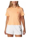North Cascades™ Cropped Tee Peach/Framed Halftone Logo Graphic + Columbia