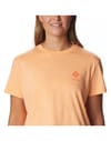 Columbia + North Cascades™ Cropped Tee Peach/Framed Halftone Logo Graphic - 4