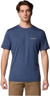 Columbia + Kwick Hike Back Graphic SS Tee Collegiate Navy Heather, Planet Watch