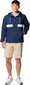Columbia + Spire Valley Hooded Windbreaker Collegiate Navy White - 5