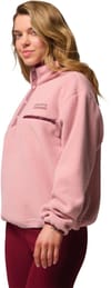 Columbia + Helvetia II Cropped Half Snap Fleece Eraser Pink Fig Rich Wine - 3