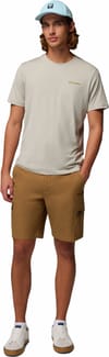 Columbia + Parsons Point SS Back Graphic Tee Dark Stone Heather Linear Peaks - 7