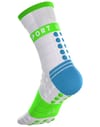 Compressport + Pro Racing Socks Winter Run Star White/Norse Blue/Neon Green - 7