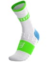 Compressport + Pro Racing Socks Winter Run Star White/Norse Blue/Neon Green - 9