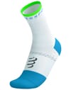 Compressport + Pro Marathon Socks V2.0 White/Norse Blue/Neon Green - 9