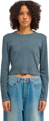 Element + Lowcase Crop LS Tee W Dark Slate - 3