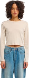 Element + Lowcase Crop LS Tee W Oat Milk - 3