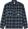 Fuzzy Check Zip Overshirt Brushed Plaid Dark Slate + Element