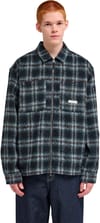 Element + Fuzzy Check Zip Overshirt Brushed Plaid Dark Slate - 3