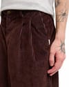 Element + Big Pleated Bi Color Corduroy Pants Java - 6