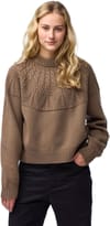 Fjällräven + Övik Solid Jacquard Knit W Suede Brown - 3