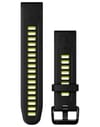Bracelet QuickFit 20mm Silicone Noir / Jaune + Garmin