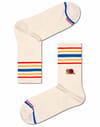 Snail 3/4 Crew Sock Beige + Happy Socks