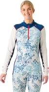 Helly-Hansen + W Lifa Merino Midw Gra 1/2 Zip Bright Blue New Nordic Aop - 3