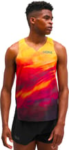 Hoka One One + M Race Day Singlet Tr Prt Hoka Citrus Prt - 3