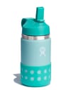 12 Oz Kids Wide Mouth Straw Lid And Boot Dew + Hydro flask