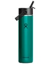 24 Oz Lightweight Wide Flex Straw Cap Emerald Green + Hydro flask