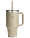 32 Oz Travel Tumbler Clear Lid Oat + Hydro flask