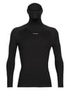 M Merino LS Roll Neck Black + Icebreaker