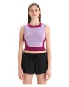 Icebreaker + W Merino ZoneKnit Cropped Bra-Tank Purple Gaze/Go Berry/Cb - 3