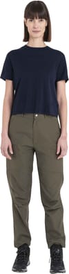 Icebreaker + Women Merino 150 Tech Lite III SS Crop Tee Midnight Navy - 5
