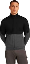 Icebreaker + M Merino 400 RealFleece Descender LS Zip Black/Obsidian/Cb
