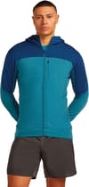 Icebreaker + M Merino Blend 300 RealFleece Descender LS Zip Hoodie Tpz/Atlnts/Cb