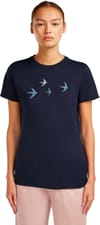 Icebreaker + W Merino 150 Tech Lite SS Tee Bird Transit Midnight Navy