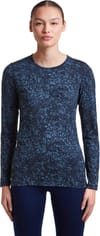 Icebreaker + W Merino 200 Oasis LS Crewe Moss Bloom AOP Midnight Navy Dawn Aop