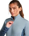 Icebreaker + W Merino Blend 300 RealFleece™ Descender LS Zip Dawn Zinc Blue Cb - 4