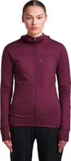 Icebreaker + W Merino Blend 300 RealFleece™ Descender LS Zip Hoodie Dk Berry