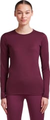 Icebreaker + W Merino 200 Oasis LS Crewe Dk Berry
