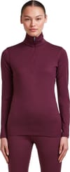 Icebreaker + W Merino 200 Oasis LS Half Zip Dk Berry