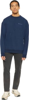 Knowledge Cotton Apparel + Loose Fit Sweat Owl Chill Camp Print Night Sky - 4
