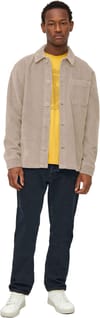 Knowledge Cotton Apparel + Stretched 8-Wales Corduroy Overshirt Light Feather Gray - 5