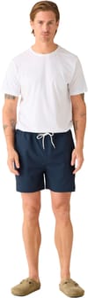 Knowledge Cotton Apparel + Boardwalk Slub Shorts With Elastic Waist Total Eclipse - 4
