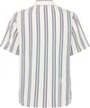Knowledge Cotton Apparel + Box Short Sleeve Striped Cotton Shirt Blue Stripe