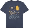 Knowledge Cotton Apparel + Regular Short Sleeve Heavy Single Jersey Printed Tee Vintage Indigo - 3