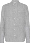 Regular Striped Linen Shirt Total Eclipse + Knowledge Cotton Apparel