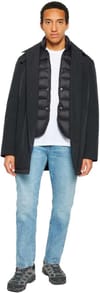 Knowledge Cotton Apparel + Climate Shell Carcoat Jacket Black Jet - 4