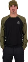 Mons Royale + Icon M Raglan Dark Olive / Black