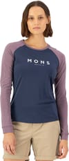 Mons Royale + W Icon Merino Raglan Long Sleeve Midnight Mauve