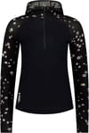Bella W Merino Long Sleeve Hood Black Daisy + Mons Royale